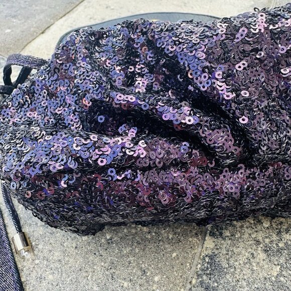 Authentic JUICY COUTURE Mini Traveler Crossbody Bag Sequin Purple (MRSP $65) - Picture 13 of 14